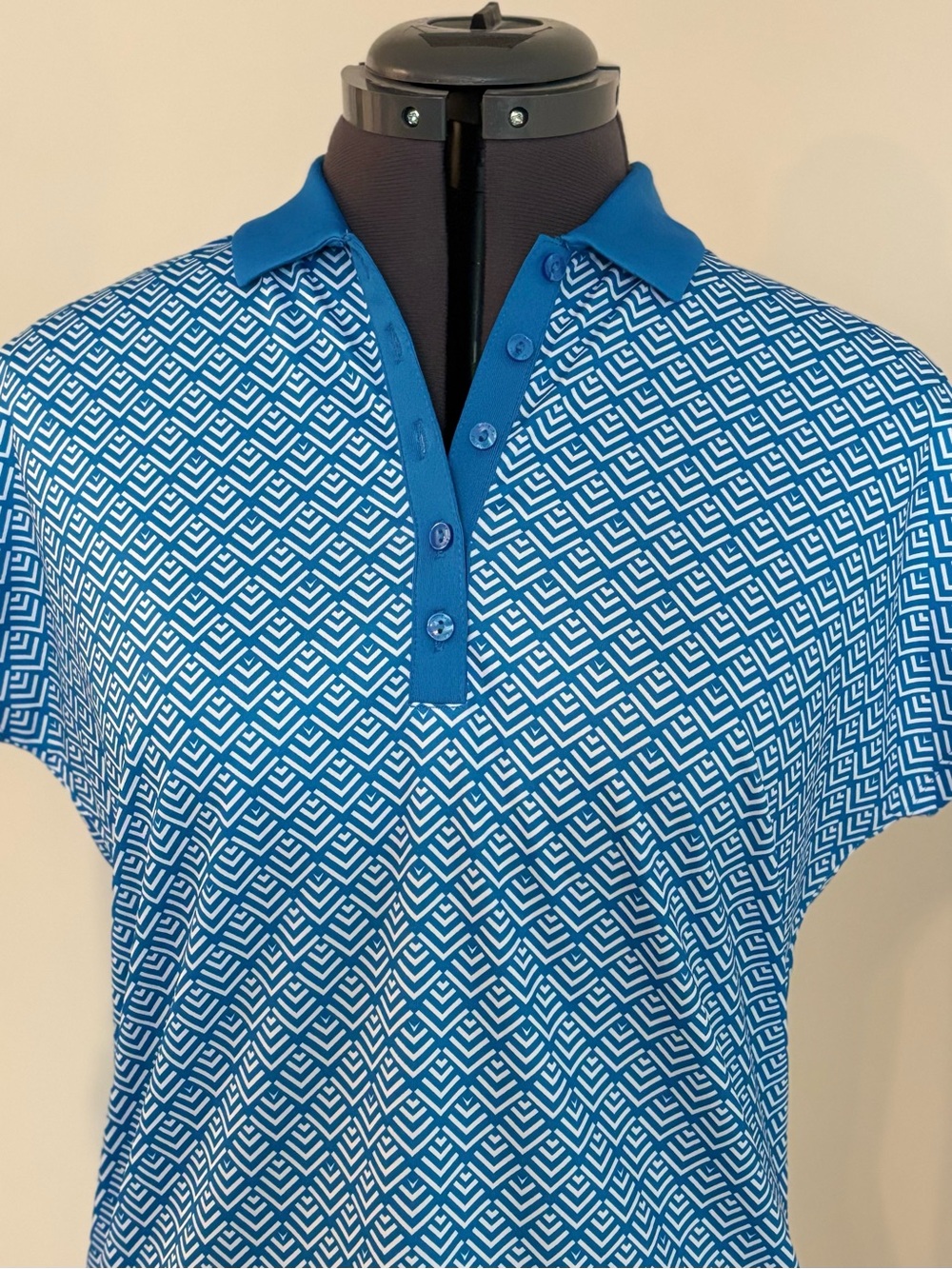 Callaway Golf Blue Geo-Print Top - Picture 2 of 12
